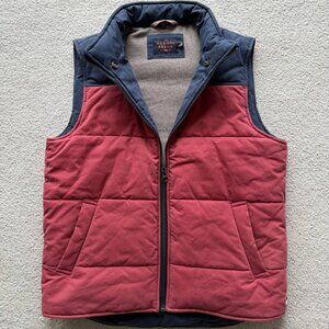THE NORMAL BRAND Men's Size L Puffer Vest lined cotton Red/ Navy